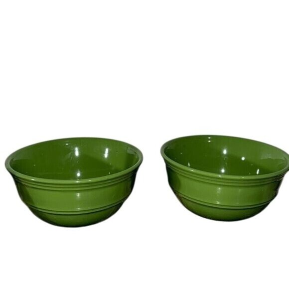 Set Of 2 Mainstays Green Stoneware Bowls Dishwasher & Microwave Safe - Picture 1 of 6